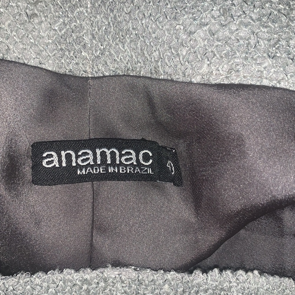 Anamac Funky grey shaggy shrug sweater skirt - Picture 2 of 7